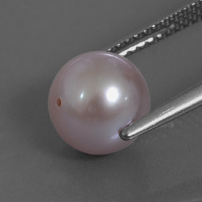 3.64캐럿 천연 실버 핑크 진주, 구형 / 볼, 8.01 mm, 불투명체