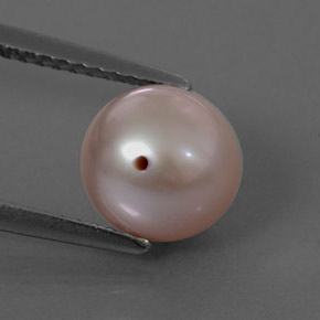 3.39캐럿 천연 실버 핑크 진주, 구형 / 볼, 7.95 mm, 불투명체