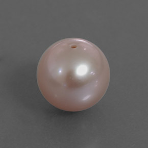3.39캐럿 천연 실버 핑크 진주, 구형 / 볼, 7.95 mm, 불투명체