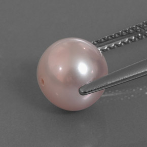 3.25캐럿 천연 실버 핑크 진주, 구형 / 볼, 7.78 mm, 불투명체