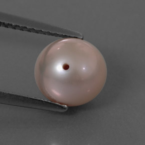 3.16캐럿 천연 핑크빛 실버 진주, 구형 / 볼, 7.69 mm, 불투명체