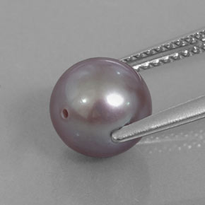 3.44캐럿 천연 실버 핑크 진주, 구형 / 볼, 7.95 mm, 불투명체