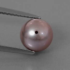 2.96캐럿 천연 실버 핑크 진주, 구형 / 볼, 7.61 mm, 불투명체