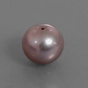 2.96캐럿 천연 실버 핑크 진주, 구형 / 볼, 7.61 mm, 불투명체