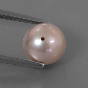 3.31캐럿 천연 실버 핑크 진주, 구형 / 볼, 7.71 mm, 불투명체