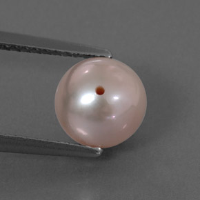 2.91캐럿 천연 실버 핑크 진주, 구형 / 볼, 7.49 mm, 불투명체