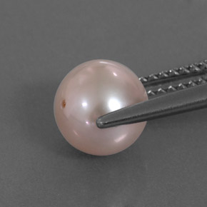 2.91캐럿 천연 실버 핑크 진주, 구형 / 볼, 7.49 mm, 불투명체