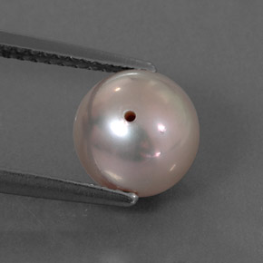 3.37캐럿 천연 실버 핑크 진주, 구형 / 볼, 7.90 mm, 불투명체