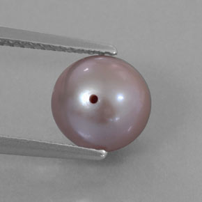 3.52캐럿 천연 회핑크색 진주, 구형 / 볼, 7.85 mm, 불투명체