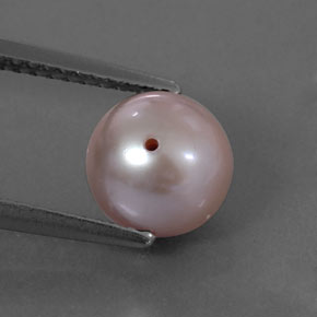 2.94캐럿 천연 실버 핑크 진주, 구형 / 볼, 7.56 mm, 불투명체