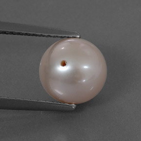 3.30캐럿 천연 크림 핑크 진주, 구형 / 볼, 7.80 mm, 불투명체