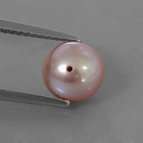 2.88캐럿 천연 실버 핑크 진주, 구형 / 볼, 7.56 mm, 불투명체