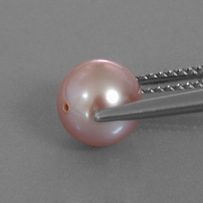 2.88캐럿 천연 실버 핑크 진주, 구형 / 볼, 7.56 mm, 불투명체