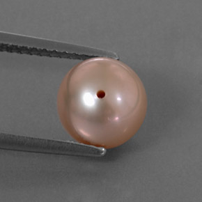 3.21캐럿 천연 크림 핑크 진주, 구형 / 볼, 7.87 mm, 불투명체