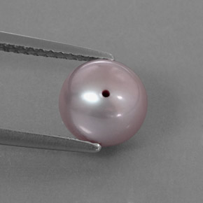 3.00캐럿 천연 실버 핑크 진주, 구형 / 볼, 7.60 mm, 불투명체