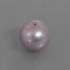 3.00캐럿 천연 실버 핑크 진주, 구형 / 볼, 7.60 mm, 불투명체