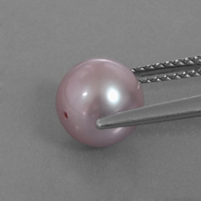 3.00캐럿 천연 실버 핑크 진주, 구형 / 볼, 7.60 mm, 불투명체