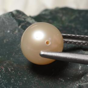 3.43캐럿 천연 실버 핑크 진주, 구형 / 볼, 7.90 mm, 불투명체