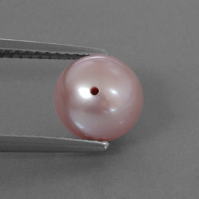 3.11캐럿 천연 실버 핑크 진주, 구형 / 볼, 7.65 mm, 불투명체