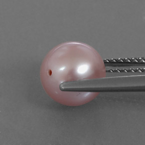 3.11캐럿 천연 실버 핑크 진주, 구형 / 볼, 7.65 mm, 불투명체