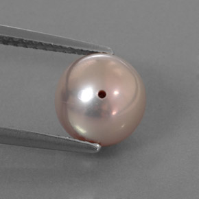 3.53캐럿 천연 핑크빛 실버 진주, 구형 / 볼, 8.05 mm, 불투명체