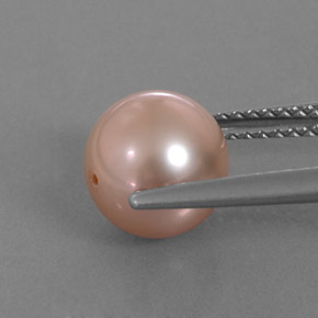 3.53캐럿 천연 실버 핑크 진주, 구 / 공, 불투명체