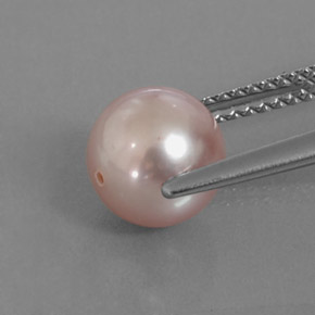 3.05캐럿 천연 실버 핑크 진주, 구형 / 볼, 7.68 mm, 불투명체