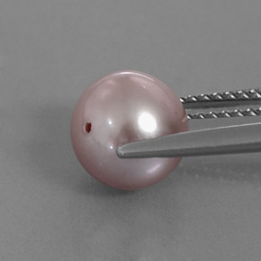 3.32캐럿 천연 회핑크색 진주, 구형 / 볼, 7.85 mm, 불투명체