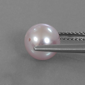 3.05캐럿 천연 실버 핑크 진주, 구형 / 볼, 7.64 mm, 불투명체
