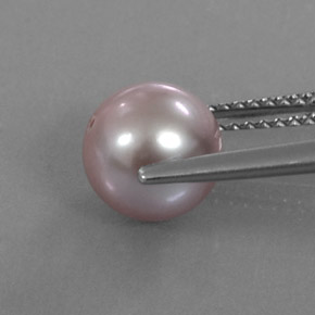 3.45캐럿 천연 분홍빛이 도는 은색 진주, 구 / 공, 불투명체