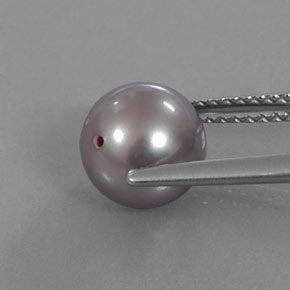 3.30캐럿 천연 분홍빛이 도는 은색 진주, 구 / 공, 불투명체