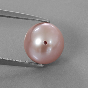 3.47캐럿 천연 실버 핑크 진주, 구형 / 볼, 8.06 mm, 불투명체