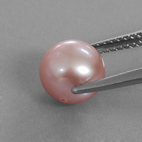 3.47캐럿 천연 실버 핑크 진주, 구형 / 볼, 8.06 mm, 불투명체