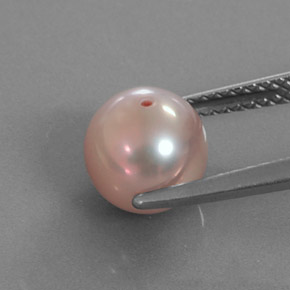 2.89캐럿 천연 분홍빛이 도는 은색 진주, 구 / 공, 불투명체