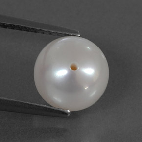 3.95캐럿 천연 실버 화이트 진주, 구형 / 볼, 8.47 mm, 불투명체