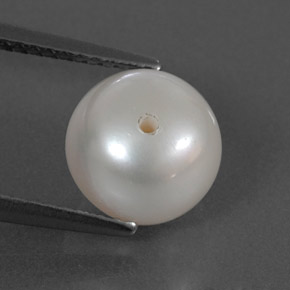 4.24캐럿 천연 실버 화이트 진주, 구형 / 볼, 8.50 mm, 불투명체