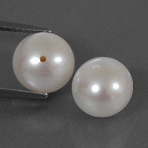 캐럿 천연 크림 진주 보석, 구형 / 볼, 8.56 mm, 불투명체