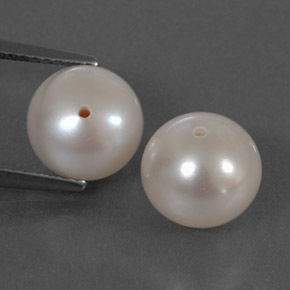 캐럿 천연 실버 화이트 진주 보석, 구형 / 볼, 8.18 mm, 불투명체
