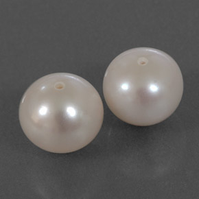 캐럿 천연 실버 화이트 진주 보석, 구형 / 볼, 8.18 mm, 불투명체