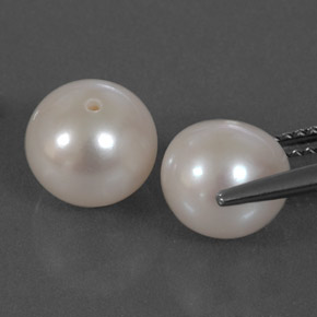 캐럿 천연 실버 화이트 진주 보석, 구형 / 볼, 8.18 mm, 불투명체
