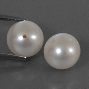캐럿 천연 실버 화이트 진주 보석, 구형 / 볼, 8.52 mm, 불투명체