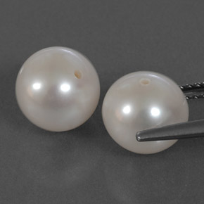 캐럿 천연 실버 화이트 진주 보석, 구형 / 볼, 8.52 mm, 불투명체