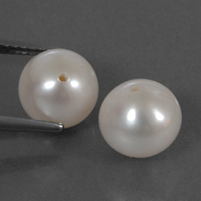 캐럿 천연 실버 화이트 진주 보석, 구형 / 볼, 8.03 mm, 불투명체
