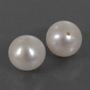 캐럿 천연 실버 화이트 진주 보석, 구형 / 볼, 8.03 mm, 불투명체