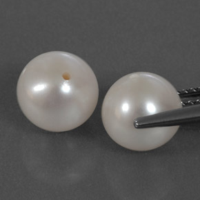 캐럿 천연 실버 화이트 진주 보석, 구형 / 볼, 8.03 mm, 불투명체