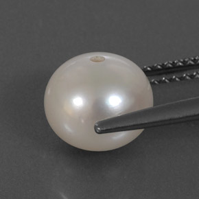 3.95캐럿 천연 실버 화이트 진주, 구형 / 볼, 8.57 mm, 불투명체