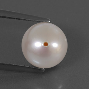 3.35캐럿 천연 실버 화이트 진주, 구형 / 볼, 8.10 mm, 불투명체