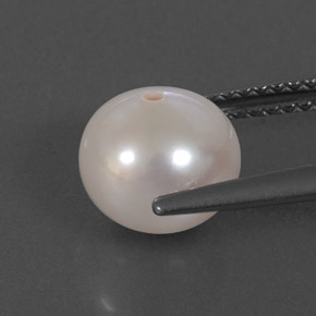 3.35캐럿 천연 실버 화이트 진주, 구형 / 볼, 8.10 mm, 불투명체