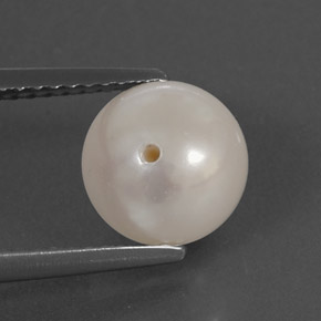 3.67캐럿 천연 실버 화이트 진주, 구형 / 볼, 8.11 mm, 불투명체