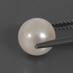 3.67캐럿 천연 실버 화이트 진주, 구형 / 볼, 8.11 mm, 불투명체